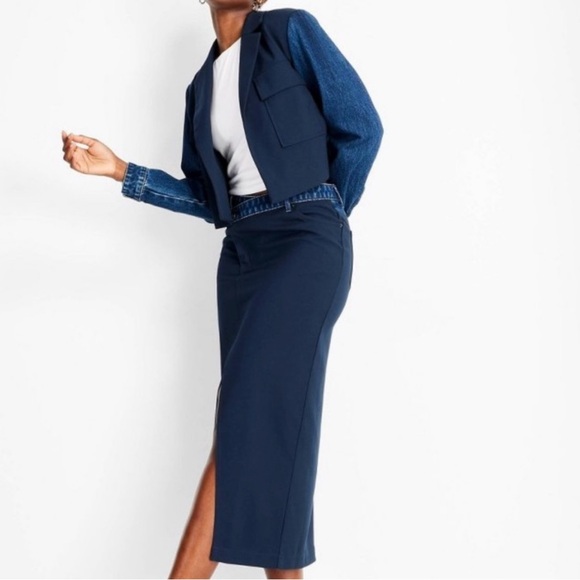 Women's Dark Blue Denim Jacket 2piece set - Picture 1 of 7